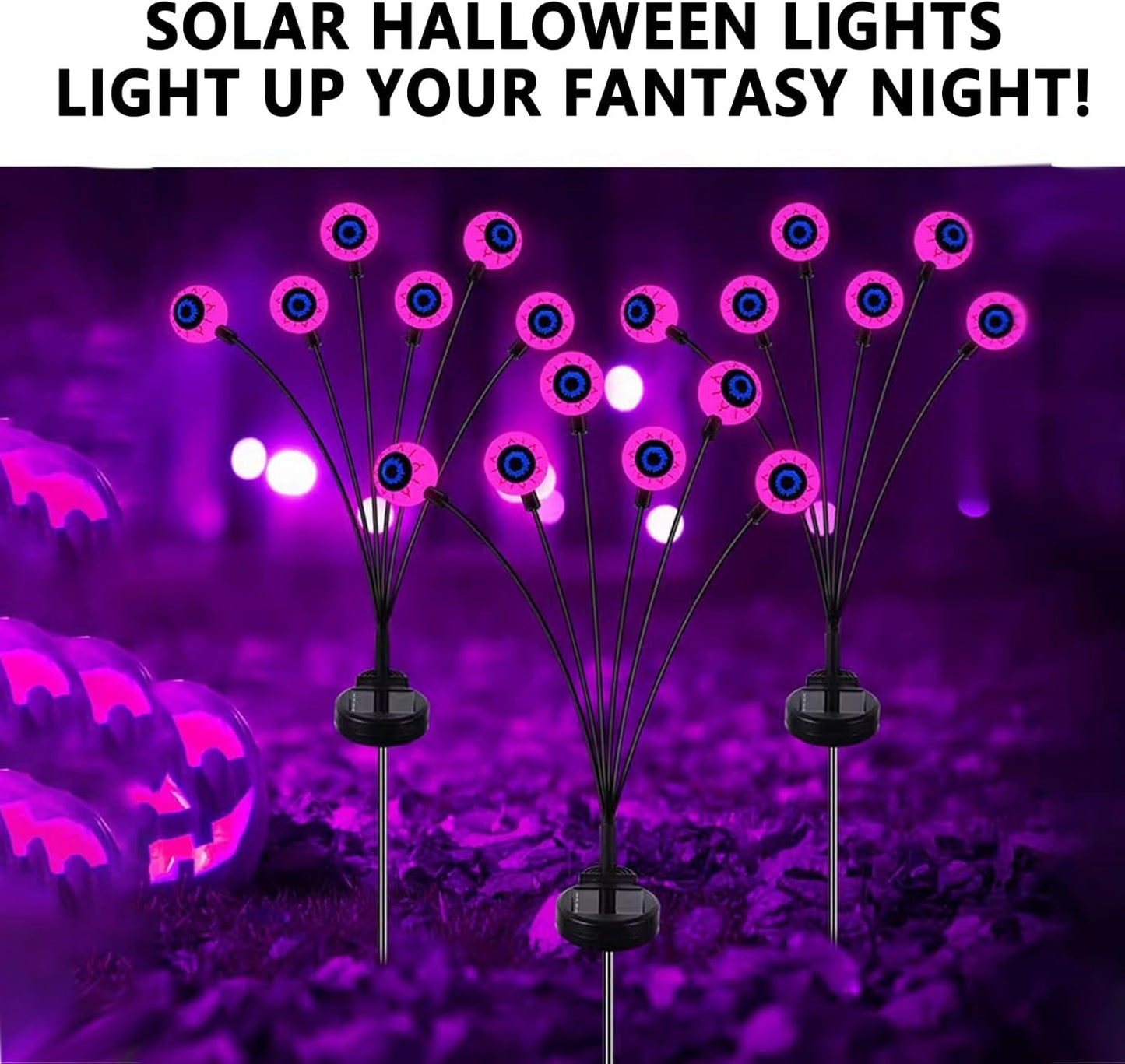 Solar LED Eyeball Lights - Waterproof Decorative Lighting for Patios, Pathways, and Flowerbeds