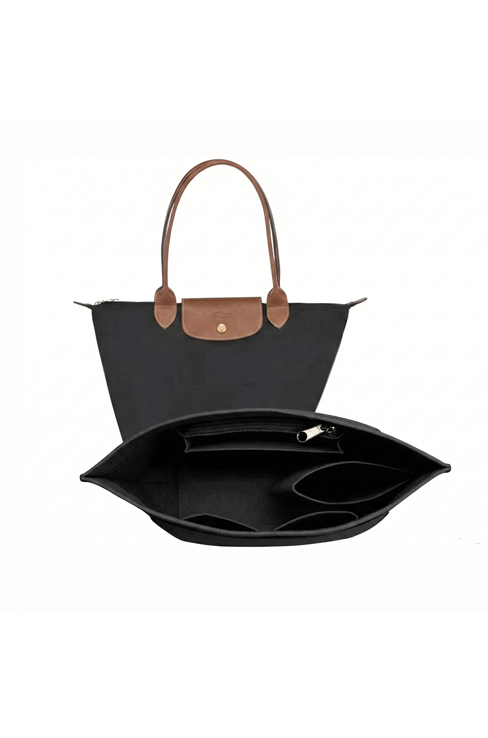 Felt Bag Organizer Insert – Handbag Liner with Makeup Pockets
