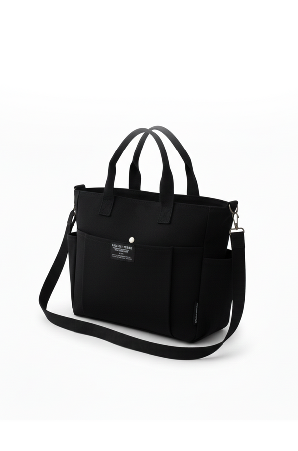 Women’s Canvas Shoulder Bag – Large Capacity Horizontal Handbag