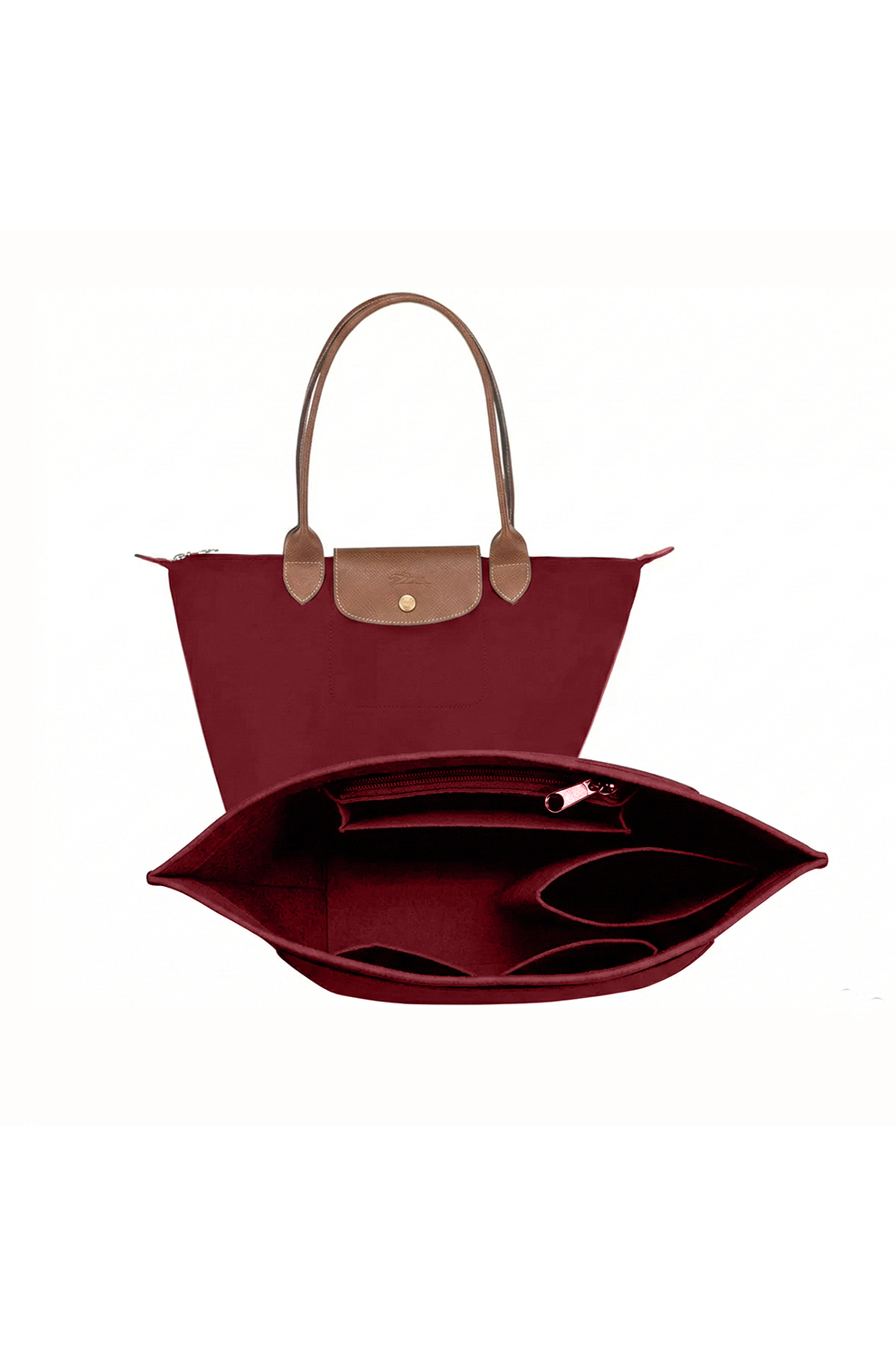 Felt Bag Organizer Insert – Handbag Liner with Makeup Pockets