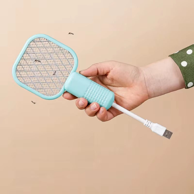 Zap Away Pests with Ease: The Ultimate Rechargeable Electric Mosquito Swatter Featuring UV Light – Your Perfect Companion for Camping and Outdoor Adventures!