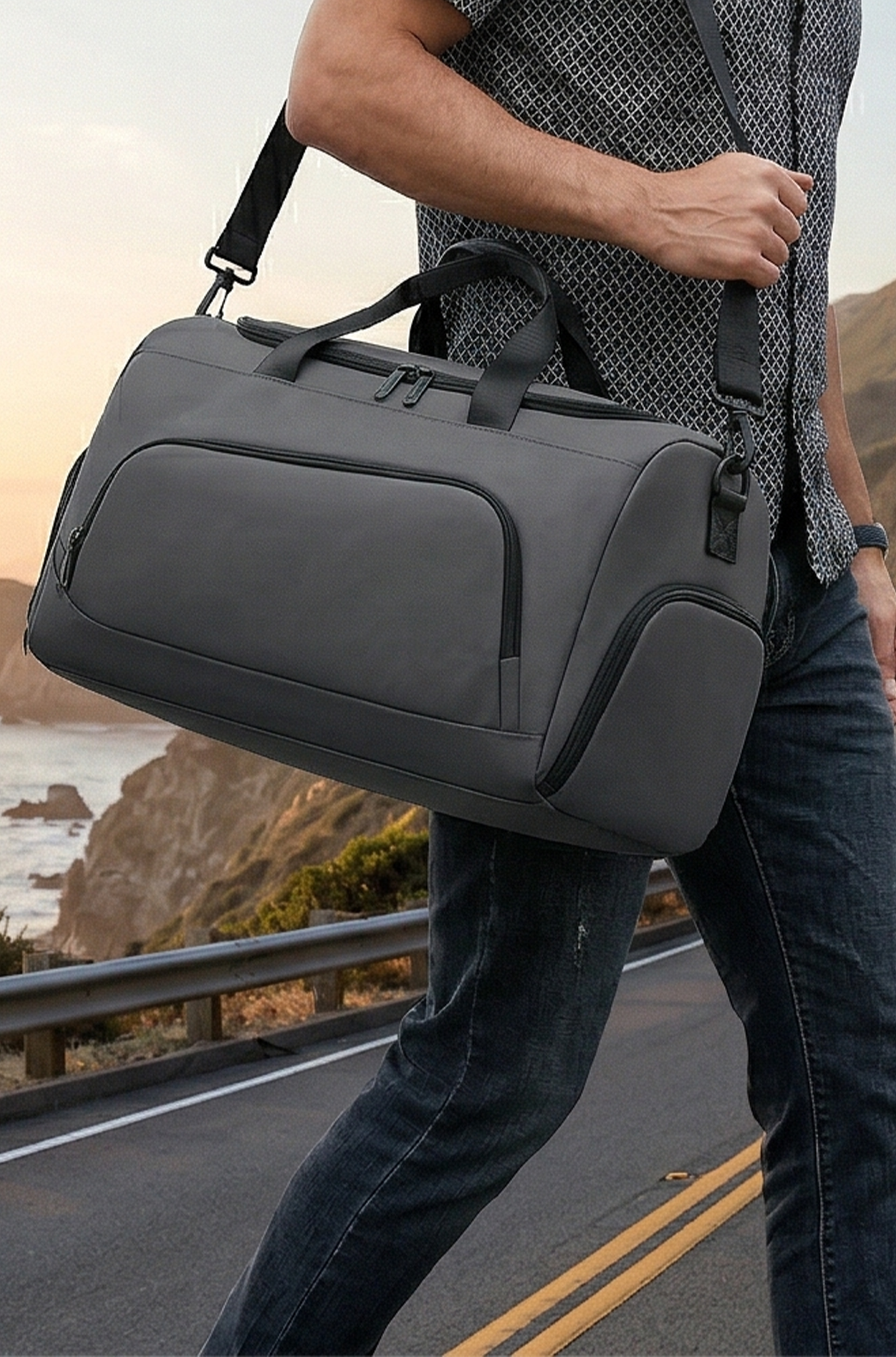 Large Capacity Gym Duffel Bag – Travel Sports Bag with Shoe Compartment